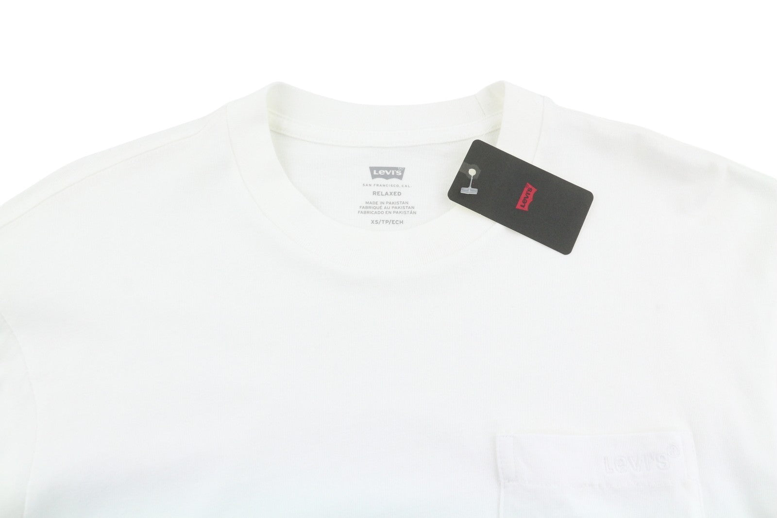 LEVI'S Relaxed Men T-Shirt XS White Cotton Tricot Long Sleeved