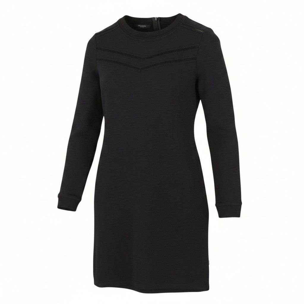 MAISON SCOTCH Women Dress XS Black Cut-Out Details Crew Long Sleeved