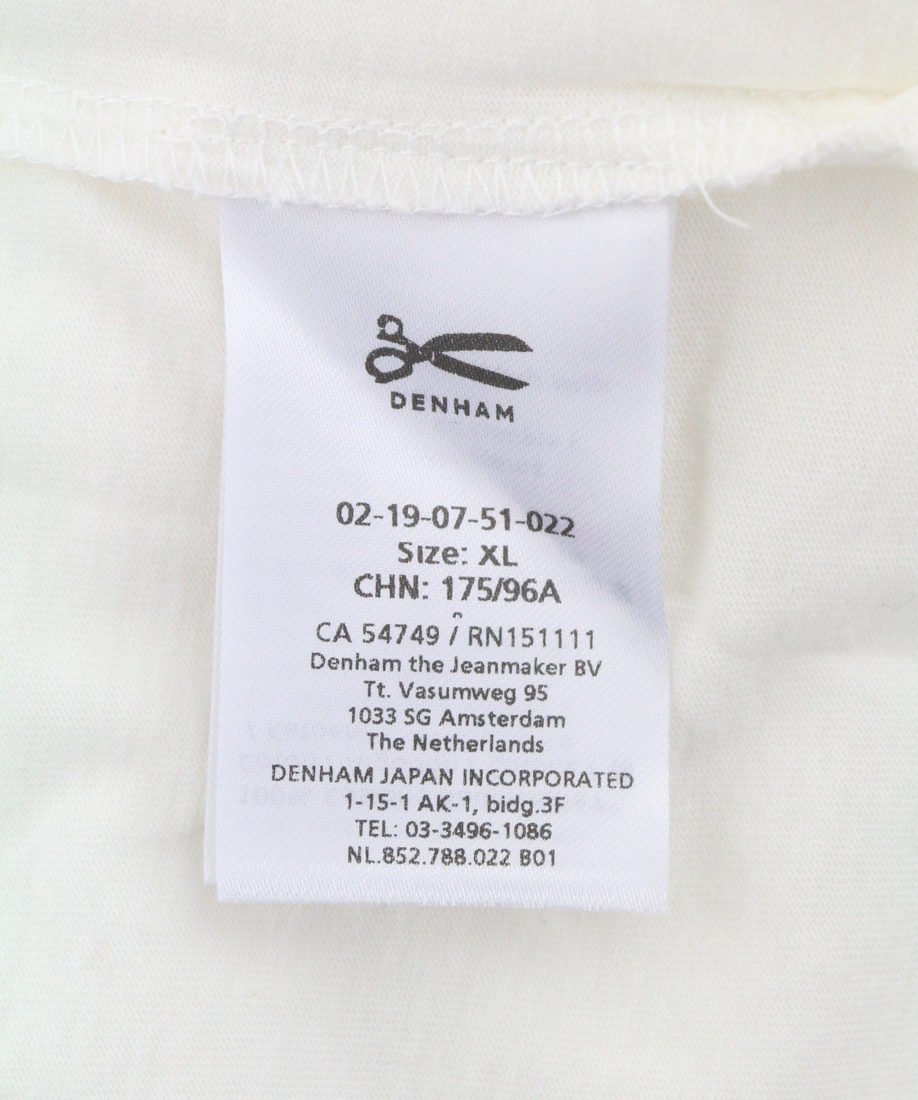 DENHAM Omono Women T-Shirt XL Off White Patch Pocket Tricot Cotton Short Sleeve