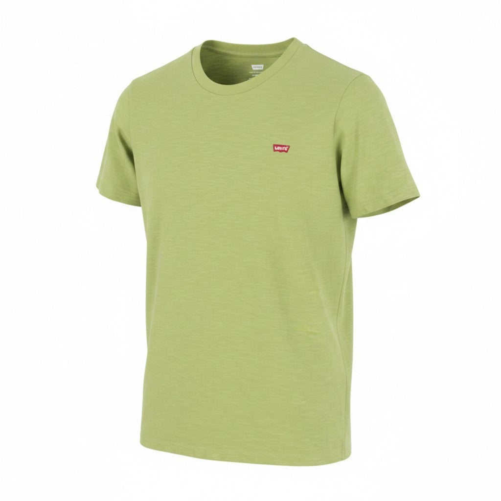 LEVI'S Standard Men T-Shirt XS Green Melange Crew Neck Tricot Short Sleeve
