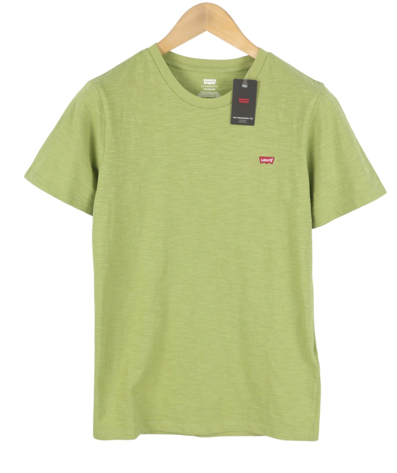 LEVI'S Standard Men T-Shirt XS Green Melange Crew Neck Tricot Short Sleeve