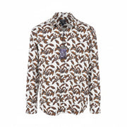 STATE OF ART Regular Fit Men Shirt M White Patterned Cutaway Collar Casual