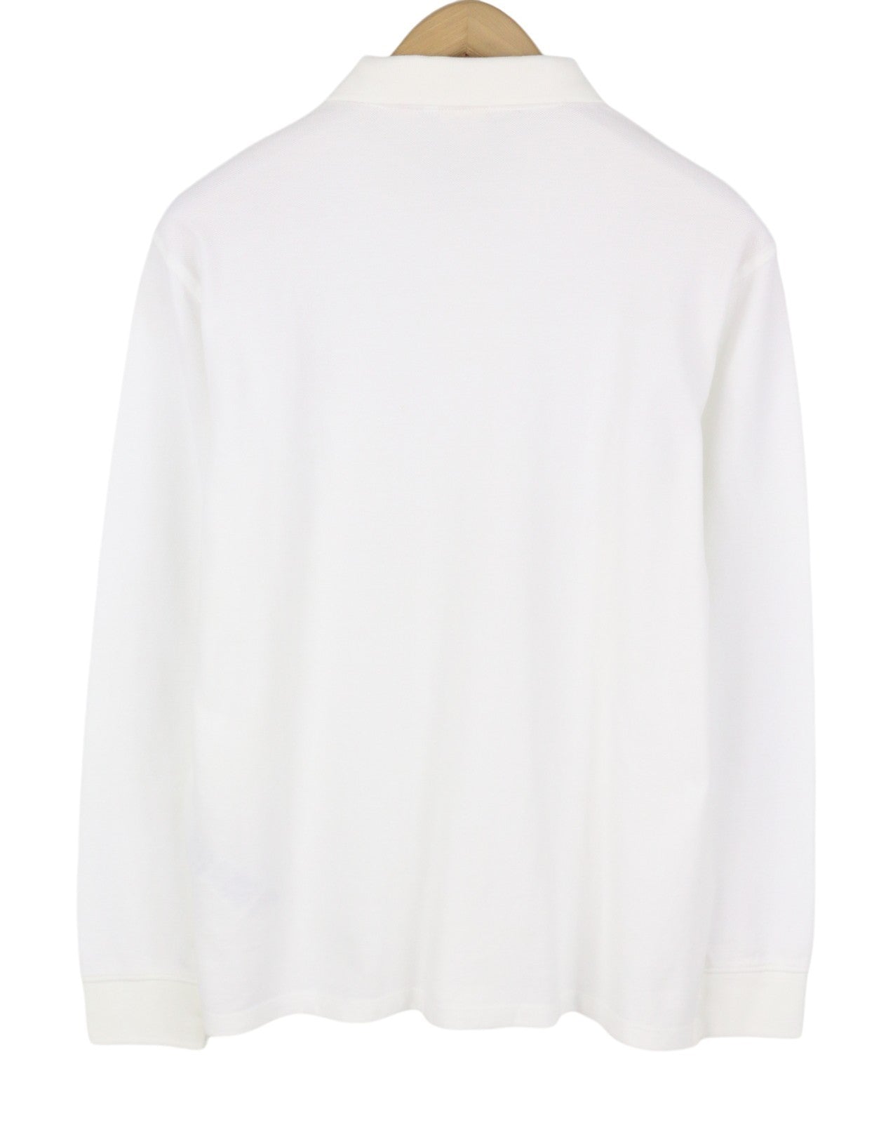 LEVI'S Standard Fit Men Polos L White Cotton Tricot Long Sleeved