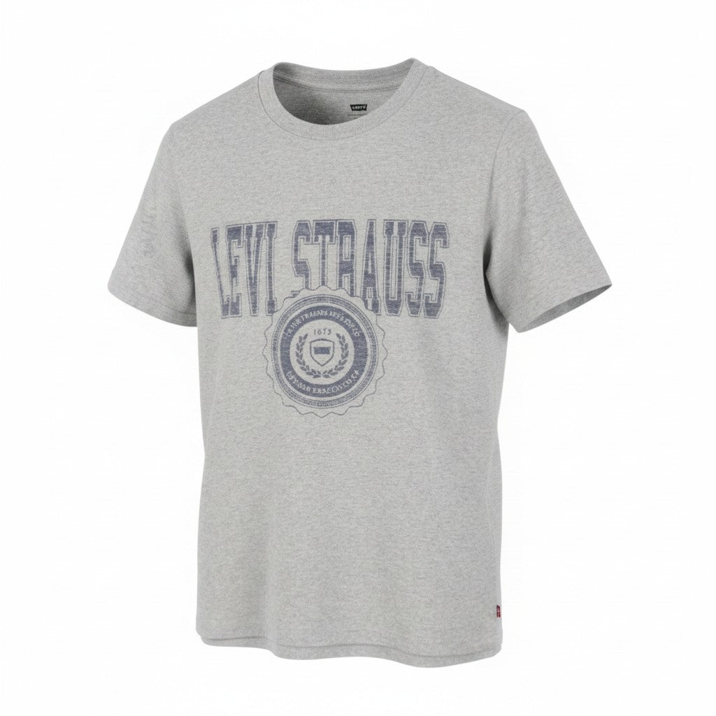 LEVI'S Relaxed Men T-Shirt XS Grey Melange Crew Neck Tricot Short Sleeve