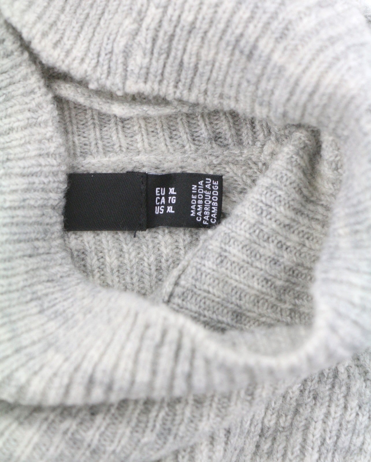 VERO MODA Ragnhild LS High Neck Women Jumper XL Grey Melange Long Back