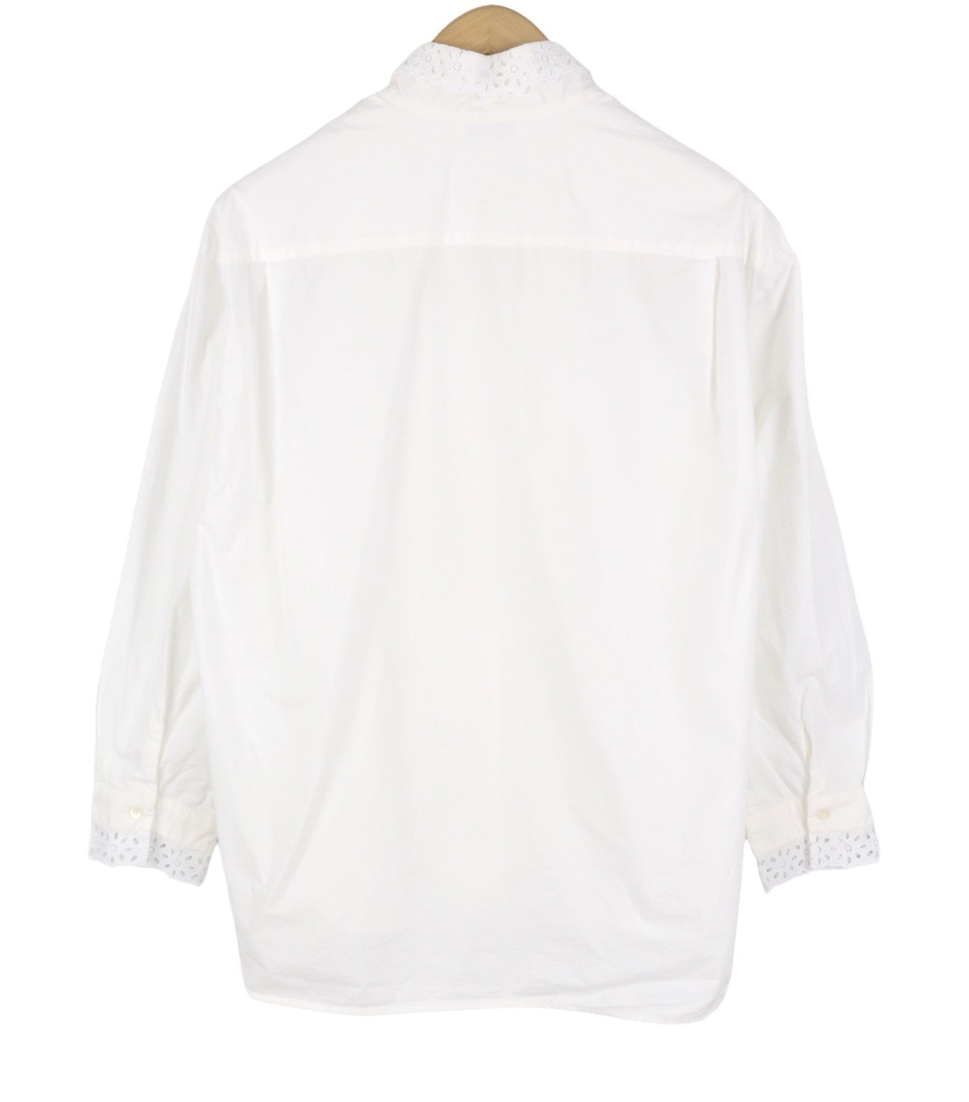 SANDRO Women Shirt 2 M White Metal Detail Oversized Long Sleeve
