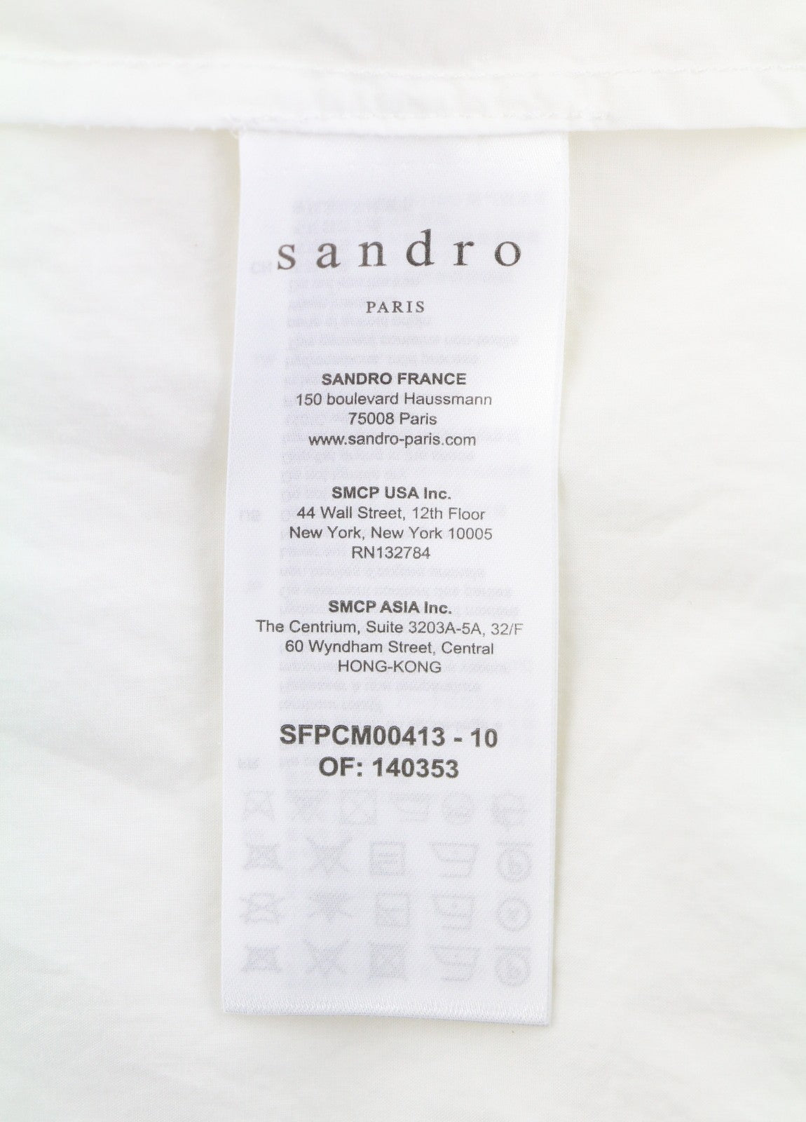 SANDRO Women Shirt 2 M White Metal Detail Oversized Long Sleeve