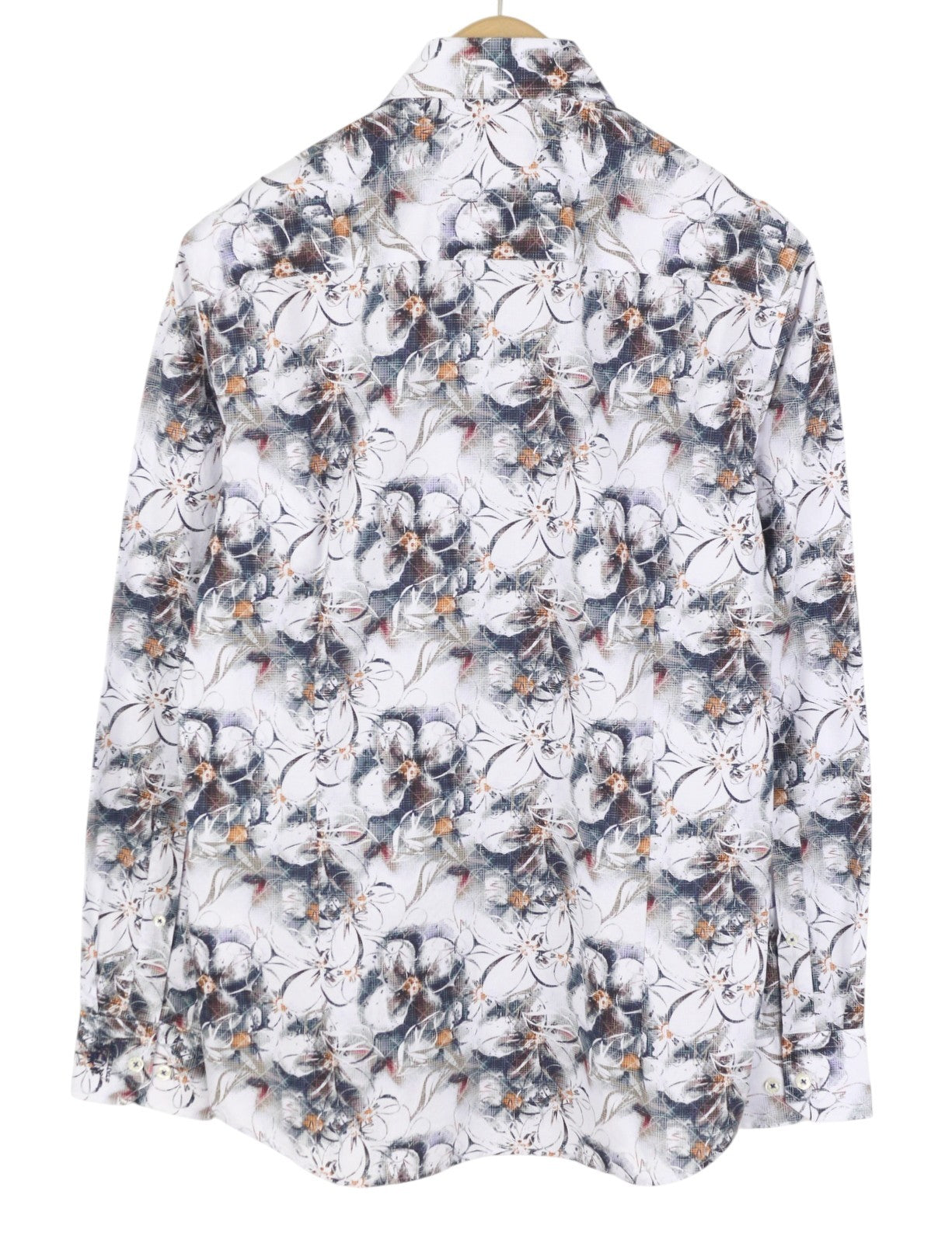 STATE OF ART Regular Fit Men Shirt S White Patterned Button Down Neck Casual