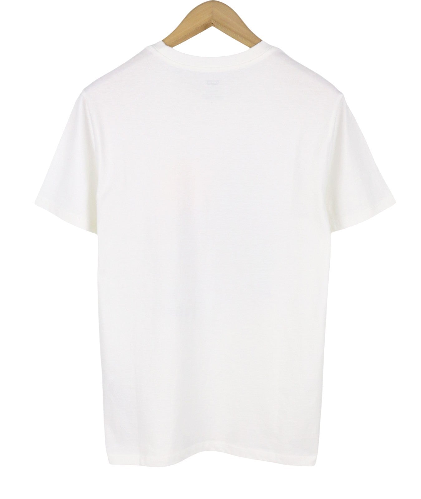 LEVI'S Standard Men T-Shirt M White Tricot Cotton Crew Neck Short Sleeve