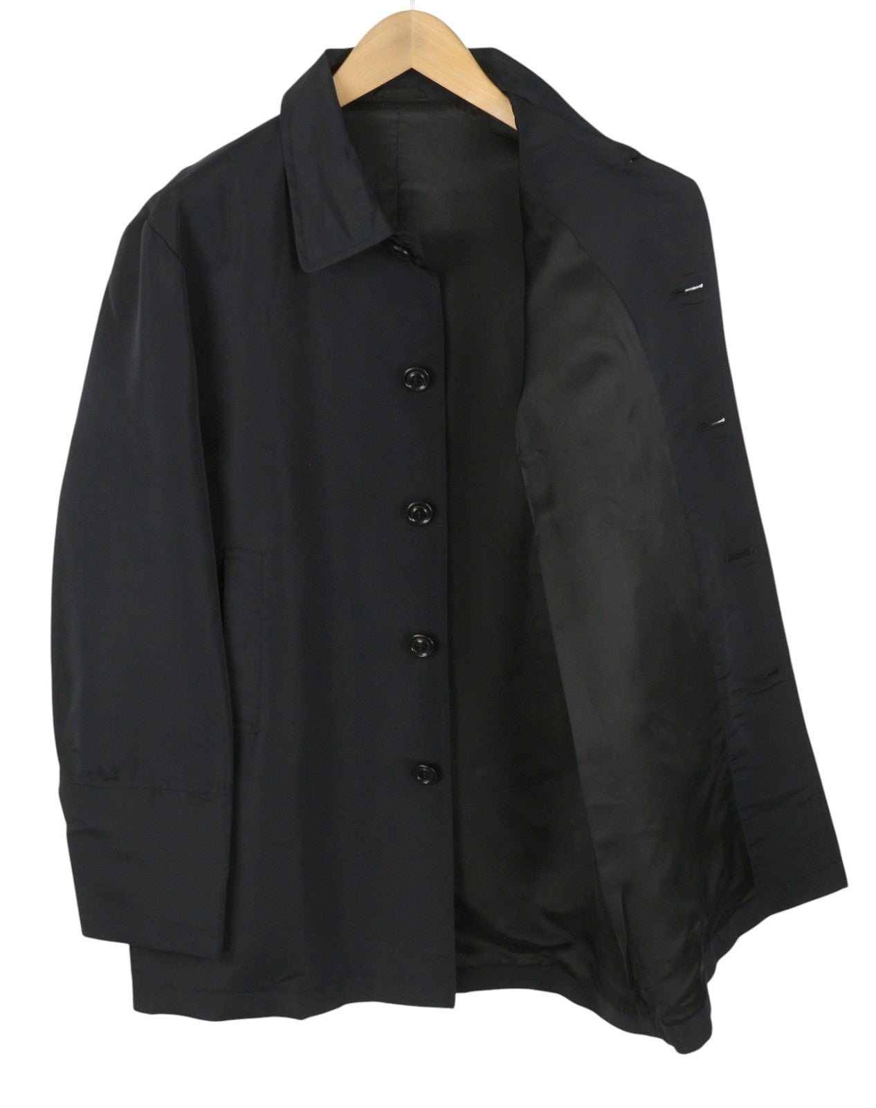 JOHN RICHMOND Women Jacket UK20 XL Black Silk Blend Spread Button Up Lightweight