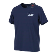 LEVI'S Relaxed Men T-Shirt L Dark Blue Tricot Cotton Crew Neck Short Sleeve