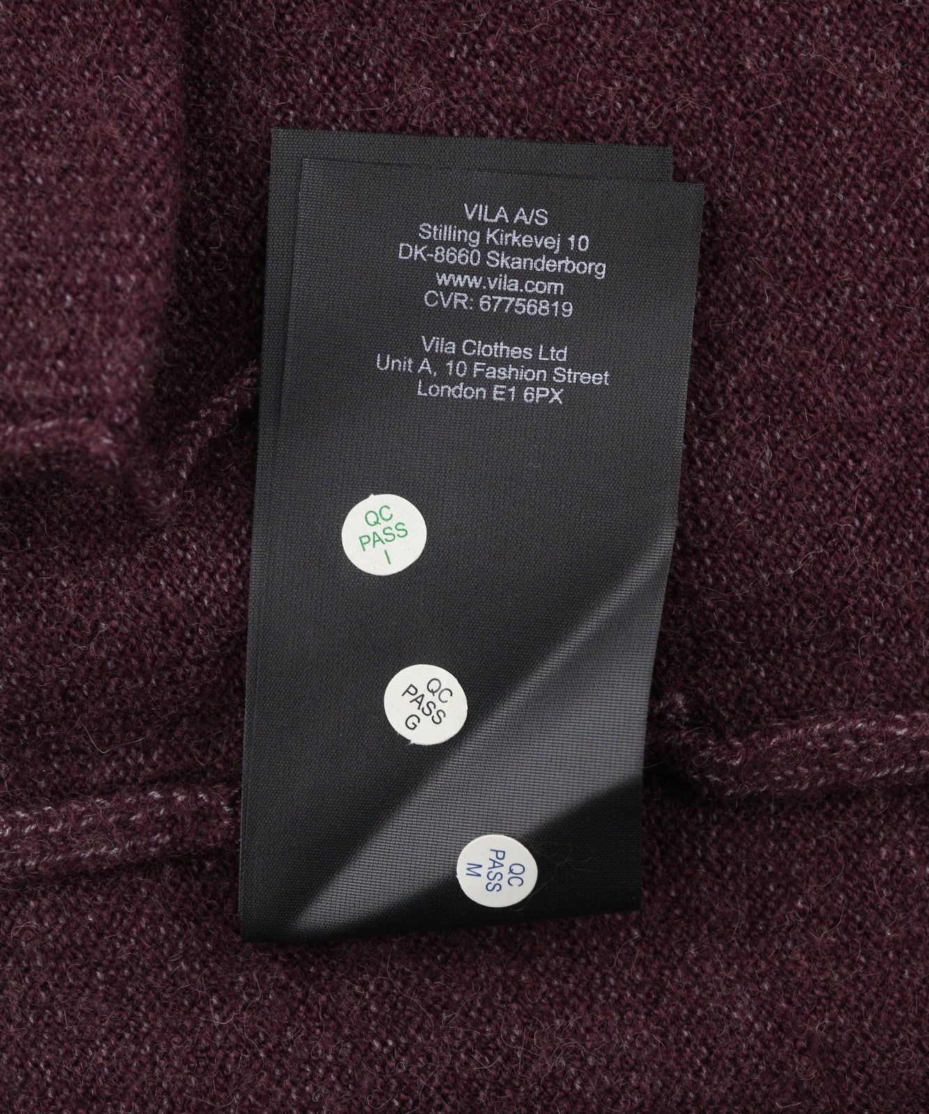 VILA Ril L/S Long Knit Cardigan Women Jumper S Burgundy Pockets Mid-Length