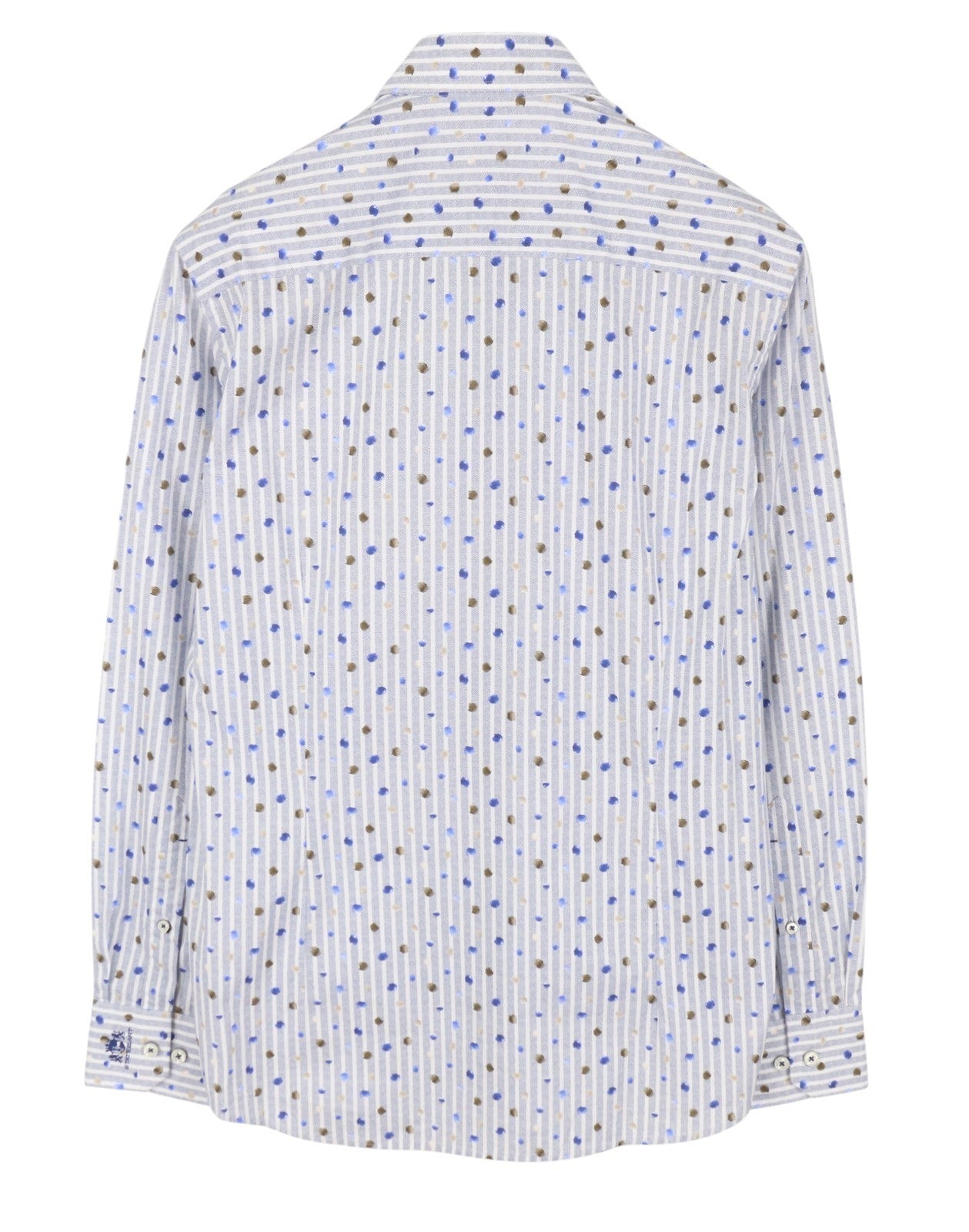 STATE OF ART Regular Fit Men Shirt S Blue Patterned Pinstriped Button Up Casual