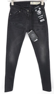 DIESEL Slandy 069GI Women Jeans W24/L32 Distressed Aged Look Girls Slim Skinny