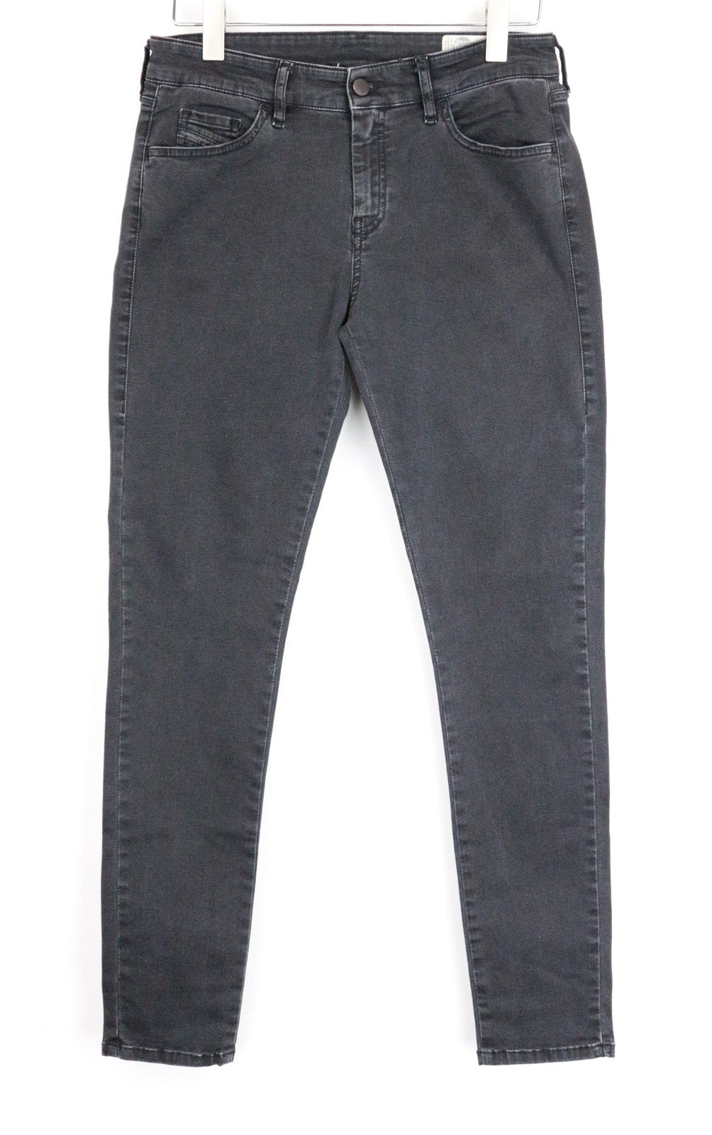 DIESEL Slandy 0680I Women Jeans W32/L32 Slim Skinny Black Stone Washed Denim