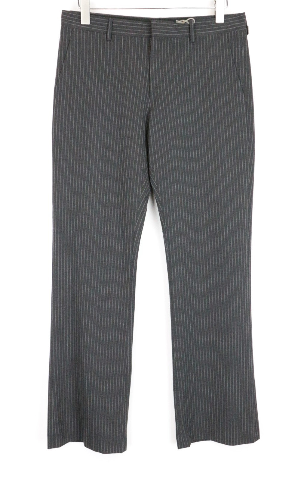 RICHMOND X Men Trousers 48 Striped Grey Zip-Fly Chino Styled Classic Pocketed