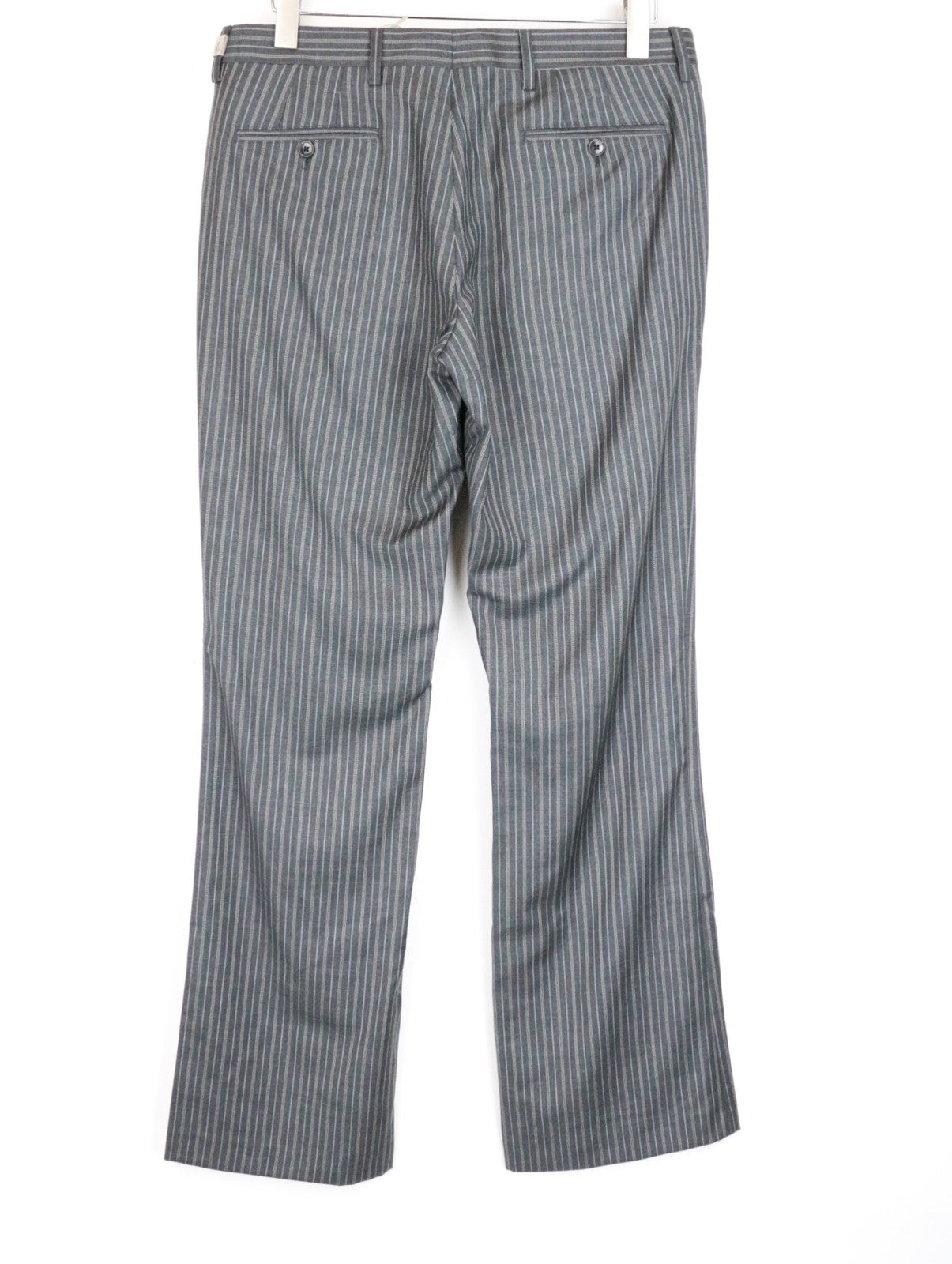 RICHMOND X Men Trousers 48 Classic Pocketed Striped Grey Zip-Fly Virgin Wool