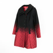 DESIGUAL Chaq Suenos Liquidos Women Coat ~36 Mid-Length Ombre Styled Collared