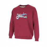 DENHAM Hummingbird Women Sweatshirt 2XS Long Sleeved Crew Embroidered Burgundy