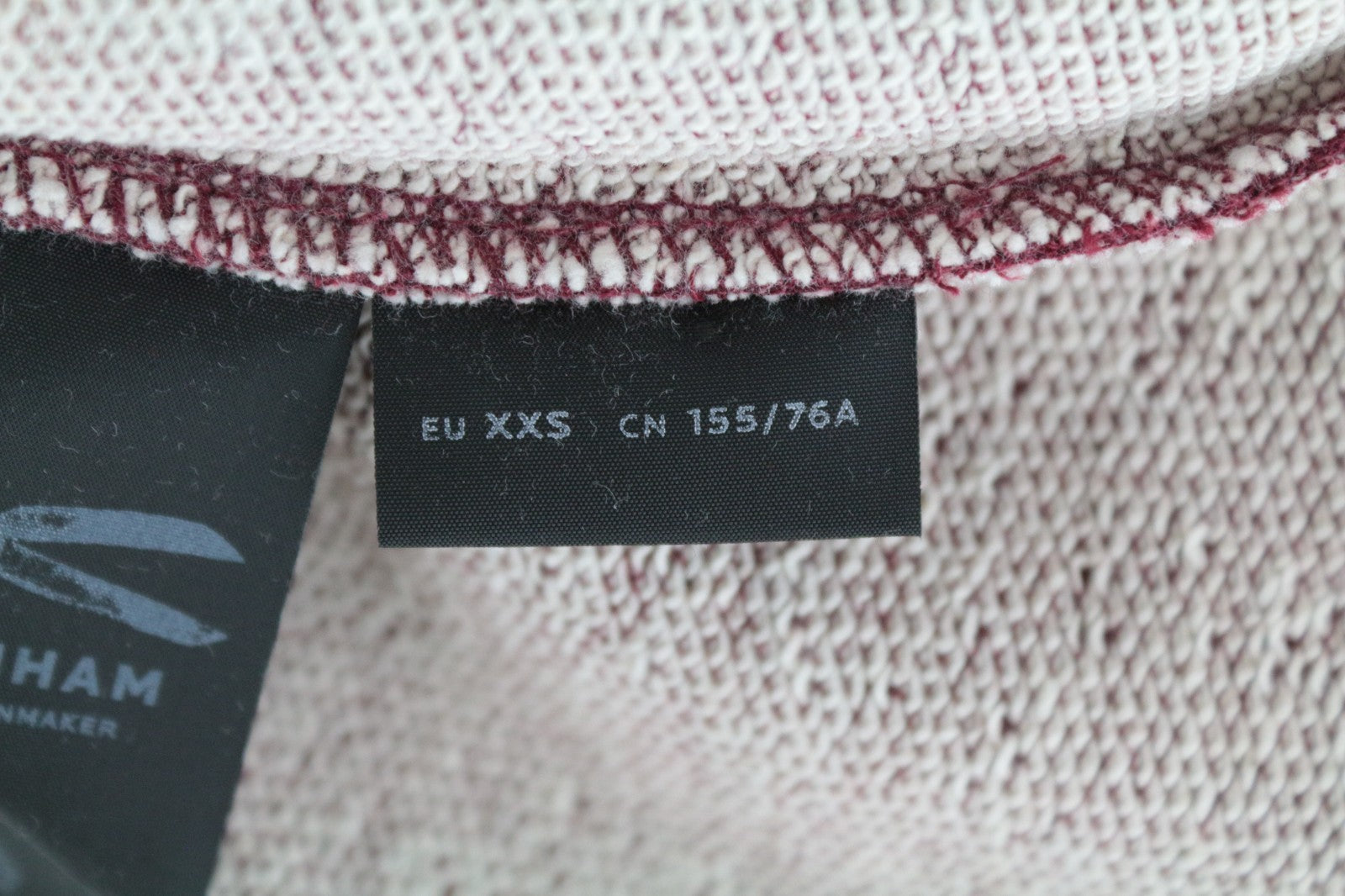 DENHAM Hummingbird Women Sweatshirt 2XS Long Sleeved Crew Embroidered Burgundy