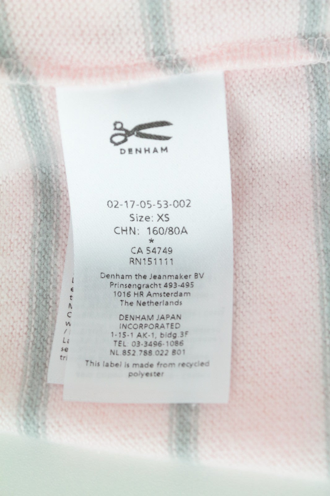 DENHAM Captain Women Sweatshirt XS Tight-Knit Soft Shell Striped Sweater Pink