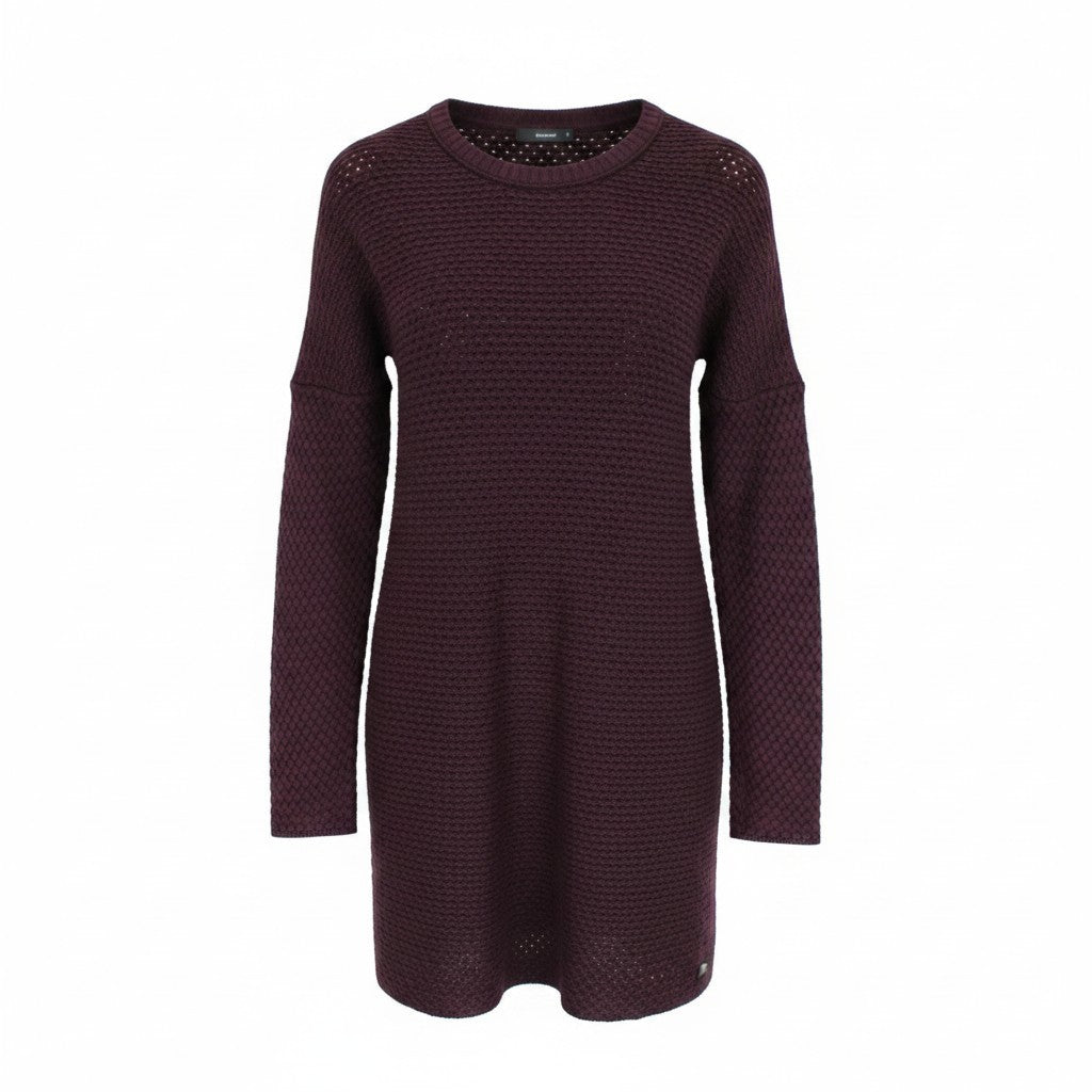REPLAY Knitwear Women Dress XS Jumper Dress Tight-Knitted Burgundy Slim Fit