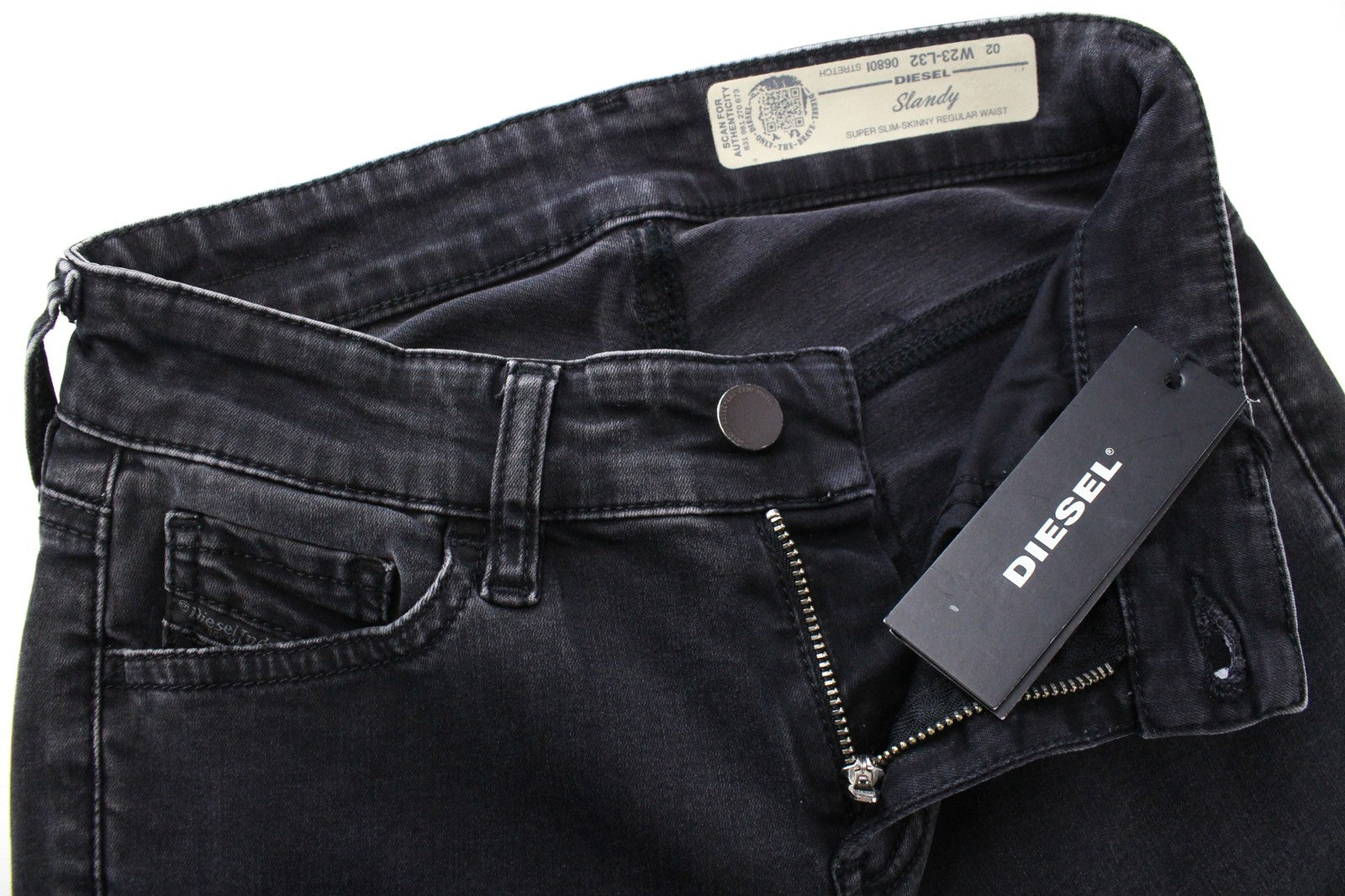 DIESEL Slandy 0680I Women Jeans W23/L32 Super Slim-Skinny Girls Denim Waist