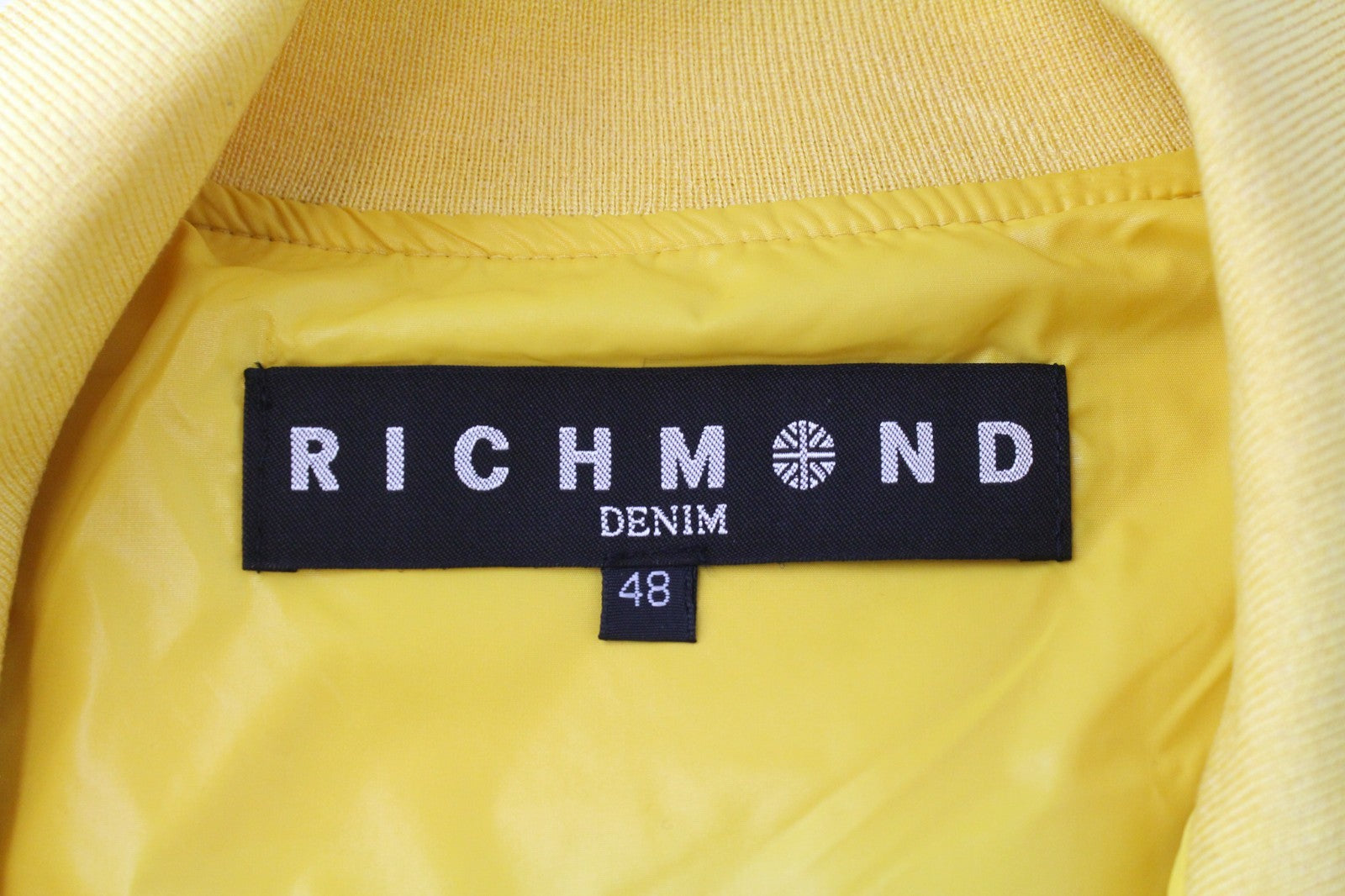 RICHMOND Denim Men Jacket 48 Bright Yellow Zip-Up Nylon Sport Style Casual