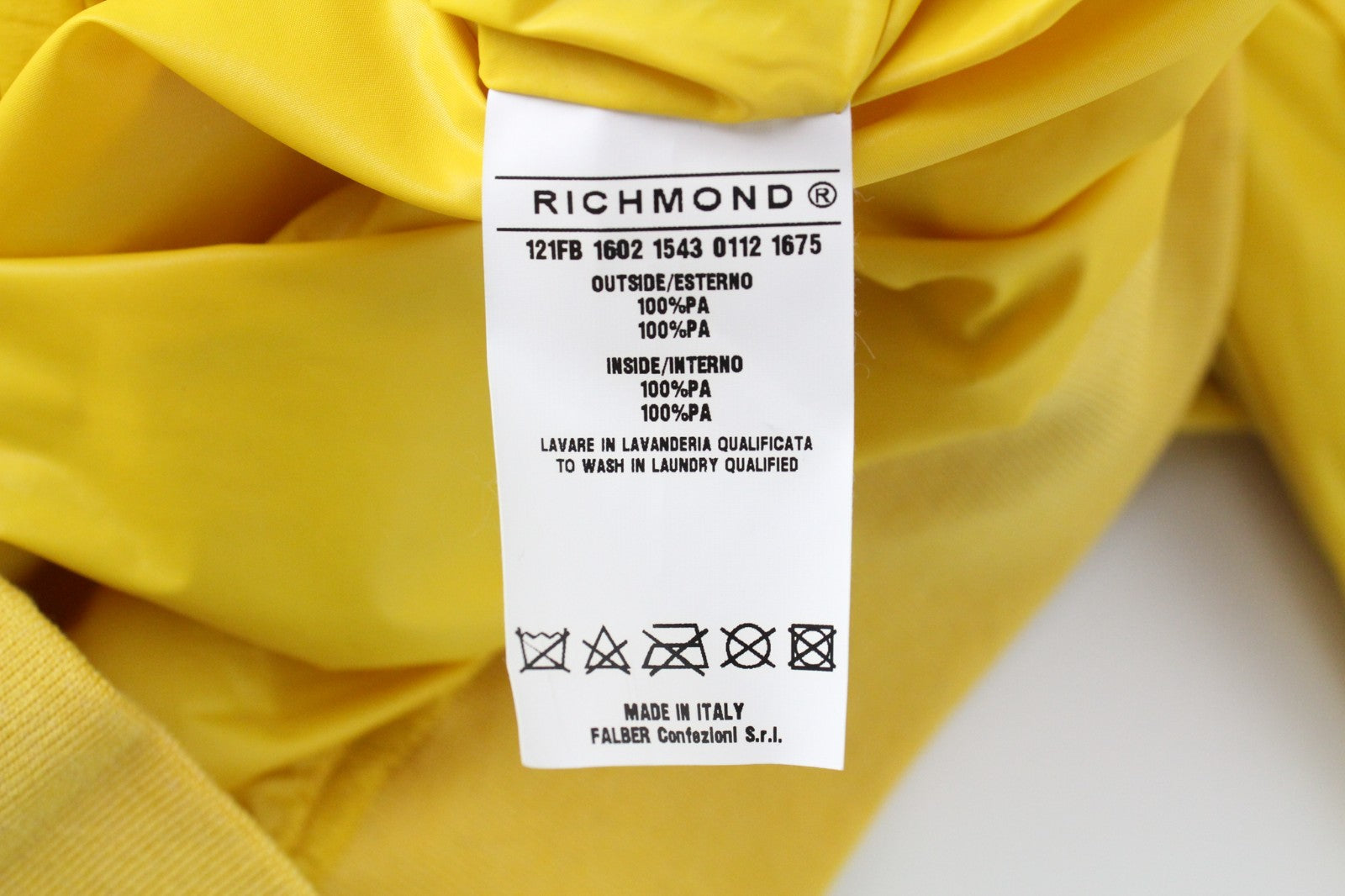 RICHMOND Denim Men Jacket 48 Bright Yellow Zip-Up Nylon Sport Style Casual