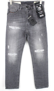 DIESEL D-Eetar 0890F Men Jeans W29/L30 Grey Stretch Tapered Distressed Faded-