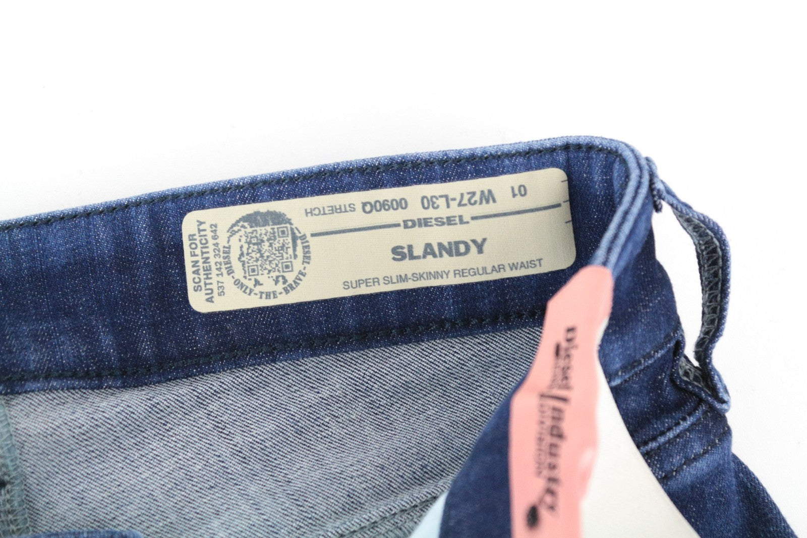 DIESEL Slandy 0090Q Women Jeans W27/L30 Super Slim Skinny Distressed Aged Look