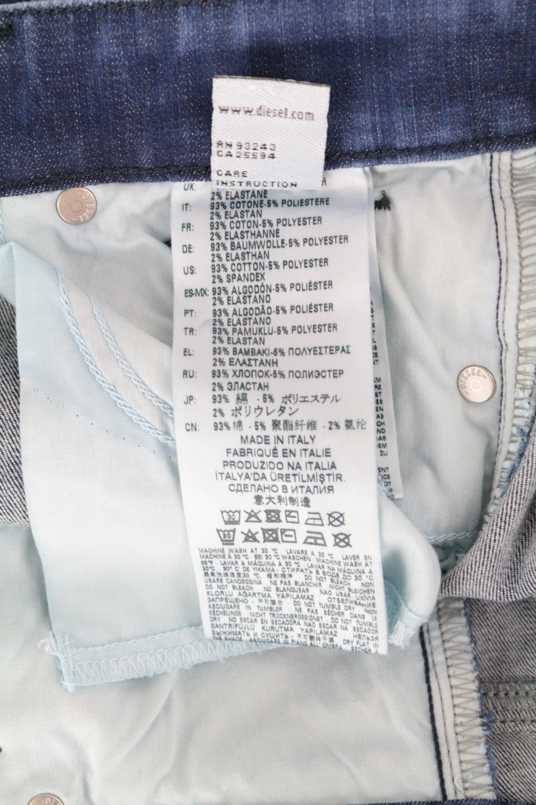 DIESEL Slandy 0090Q Women Jeans W27/L30 Super Slim Skinny Distressed Aged Look