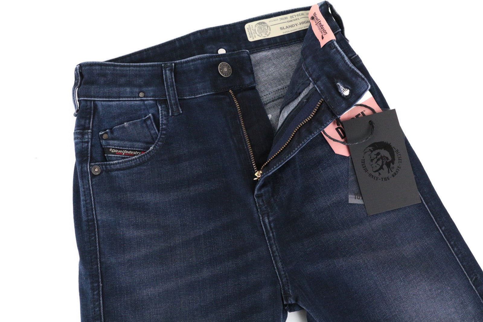 DIESEL Slandy-High 0870C Women Jeans W24/L30 Distressed Girls Super Slim Skinny+