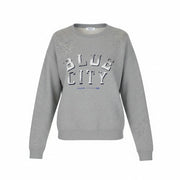 DENHAM Blue City Women Sweatshirt XS Logo Printed Grey Melange Long Sleeved