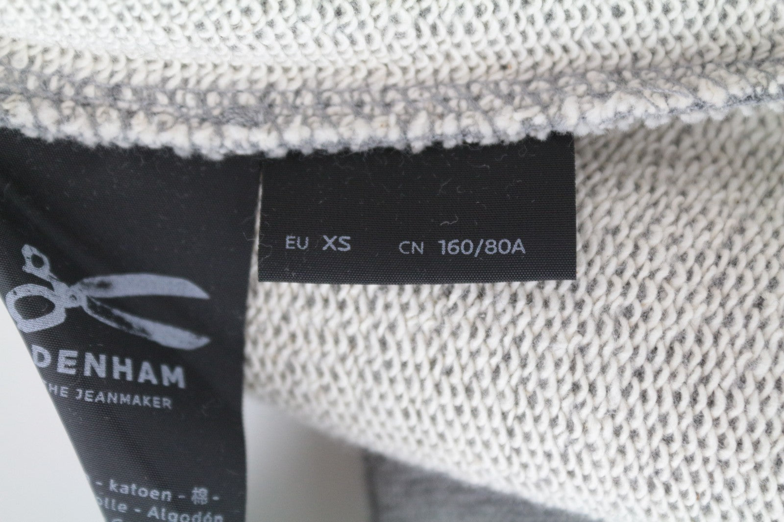 DENHAM Blue City Women Sweatshirt XS Logo Printed Grey Melange Long Sleeved