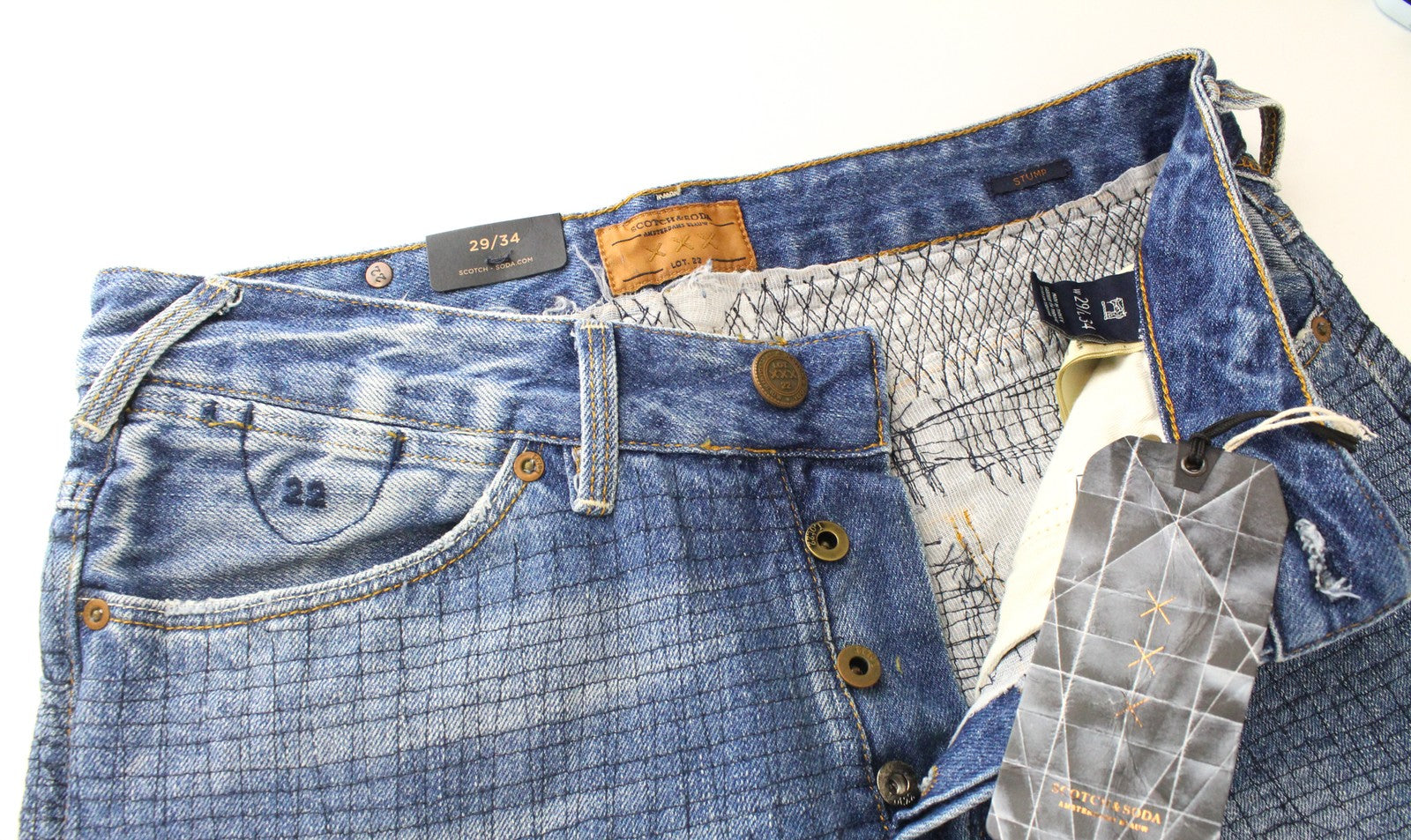 SCOTCH & SODA Stump XXX Lot.22 Men Jeans W29/L34 Loose Taper Patched Aged Look