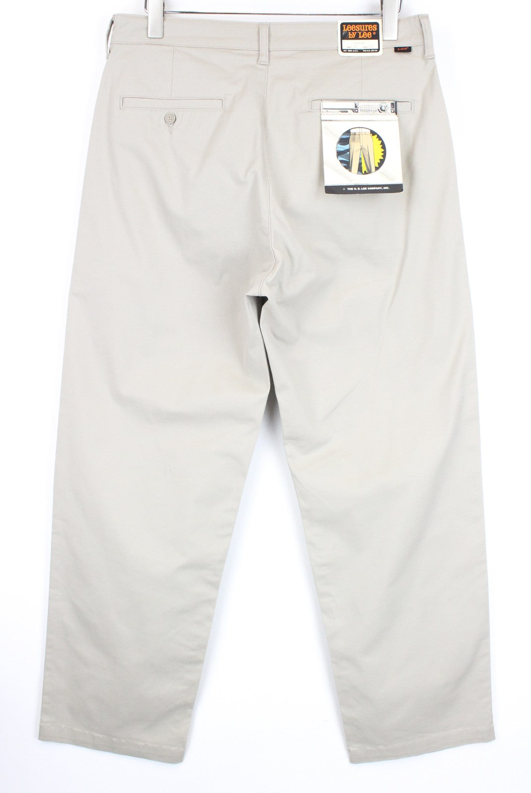 LEE Leesures Chino Men Trousers W32/L32 Loose Fit Beige Zip-Fly Stretch Twill