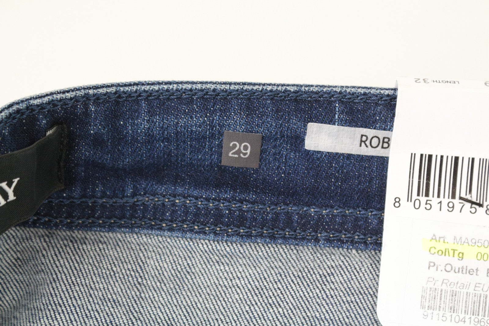 REPLAY Rob Men Jeans W29/L32 Bright Blue Straight Tapered Fit Stretch Zip-Fly