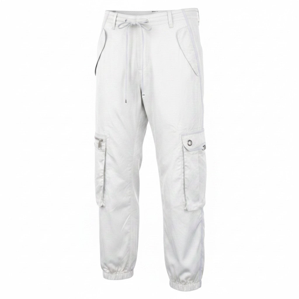 RICHMOND Men Trousers IT42 Grey Lightweight Cargo Designer Relaxed Drawstring