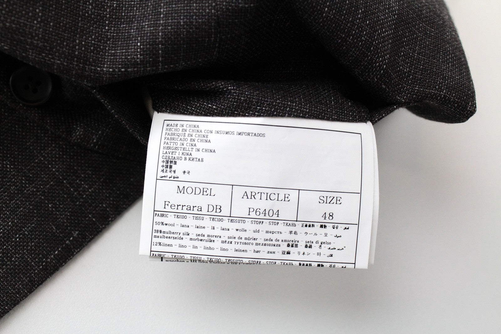 SUITSUPPLY Havana Men Suit UK38R Brown 3-Piece Melange Slim Wool Silk Linen