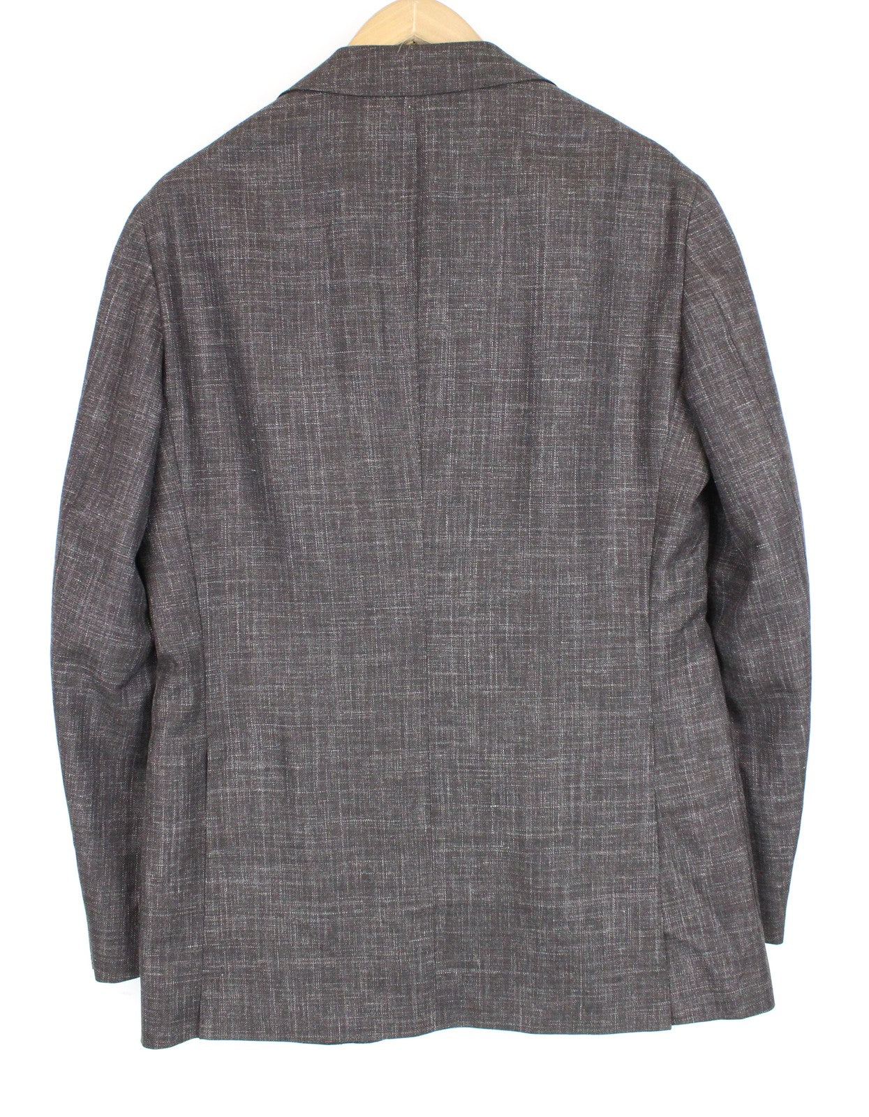 SUITSUPPLY Havana Men Suit UK38R Brown 3-Piece Melange Slim Wool Silk Linen