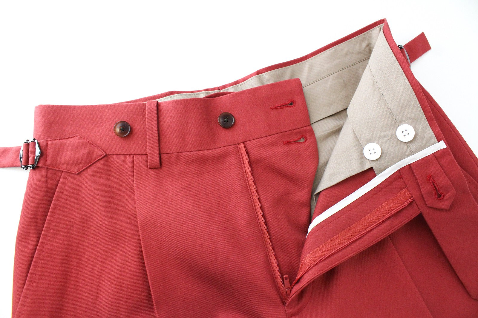 SUITSUPPLY La Spalla Men Boy's Suit UK32R Red 2 Piece Double Breasted Cotton