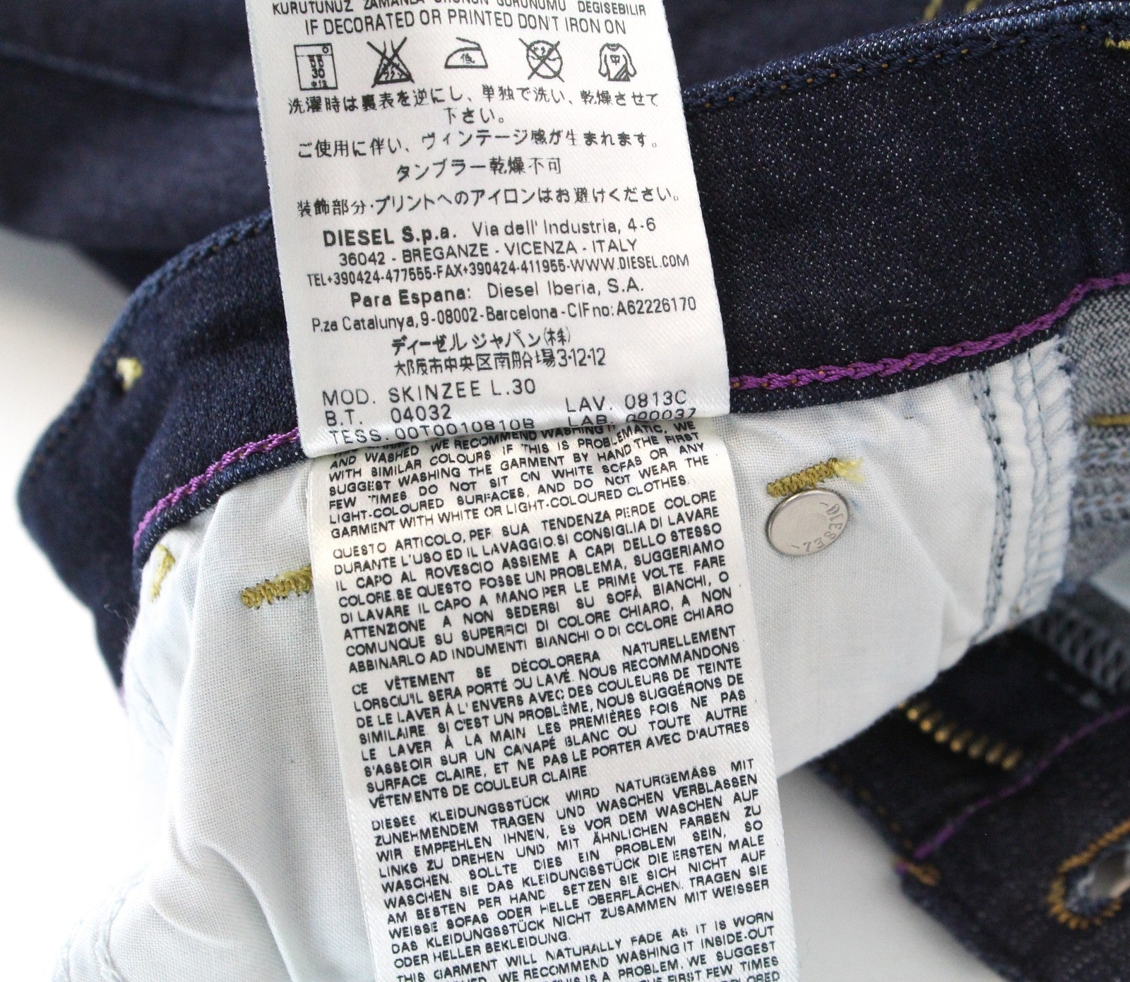 DIESEL Skinzee 0813C Women Jeans W24/L32 Dark Blue Girls Super Slim Skinny*