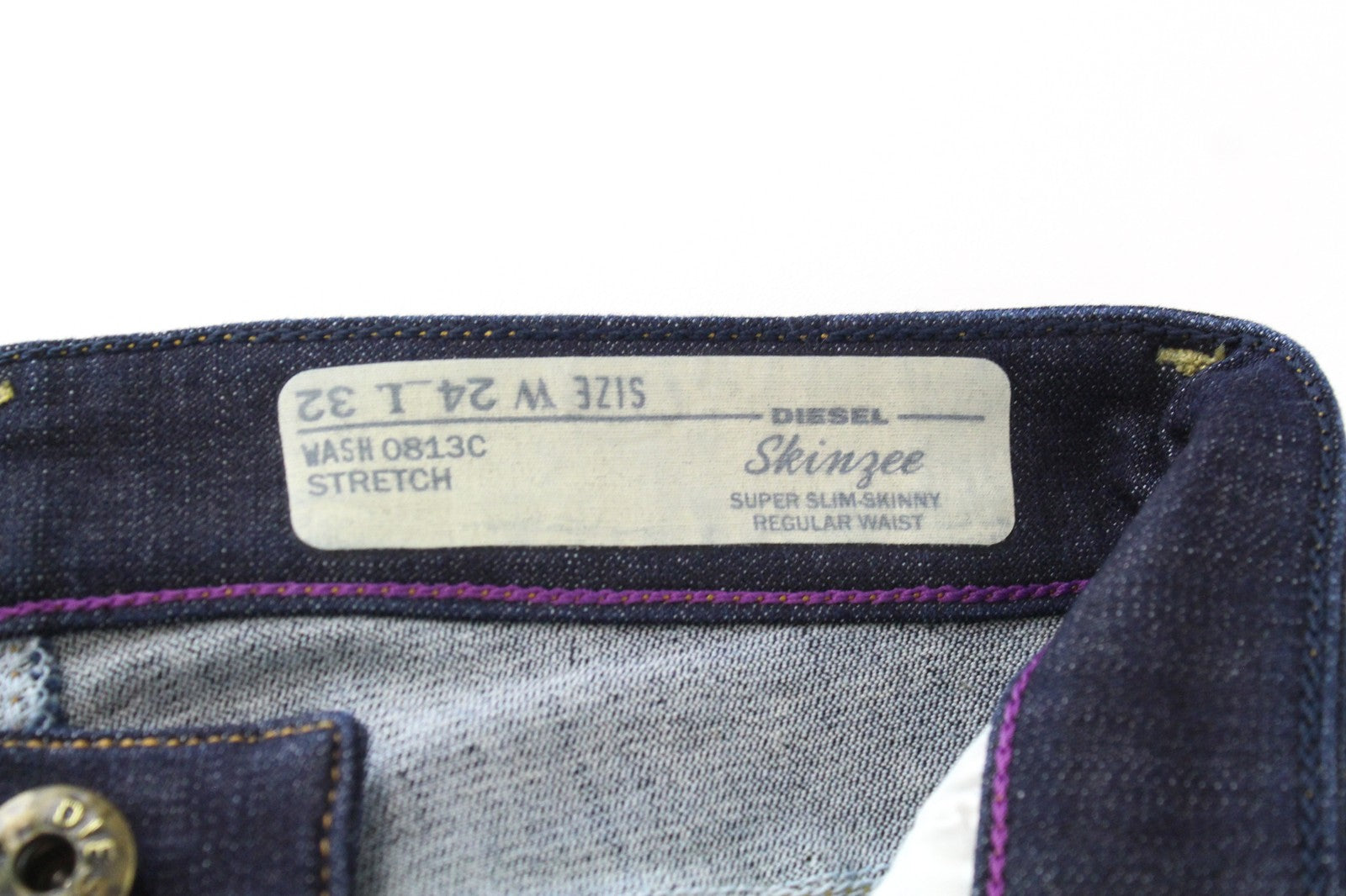 DIESEL Skinzee 0813C Women Jeans W24/L32 Dark Blue Girls Super Slim Skinny*