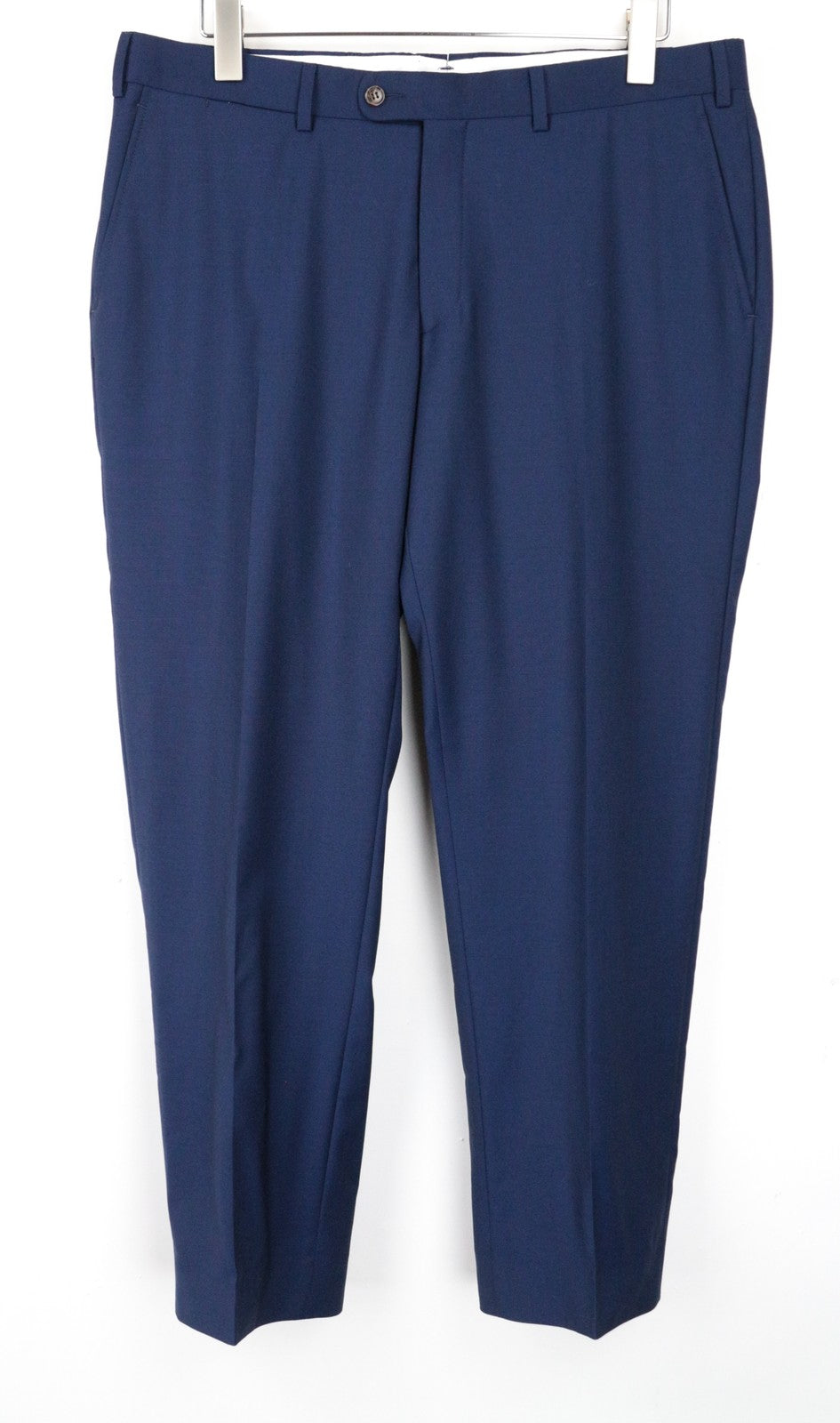 SUITSUPPLY Brescia Men Trousers UK40R Straight Fit Classic Pure Wool Mid-Blue