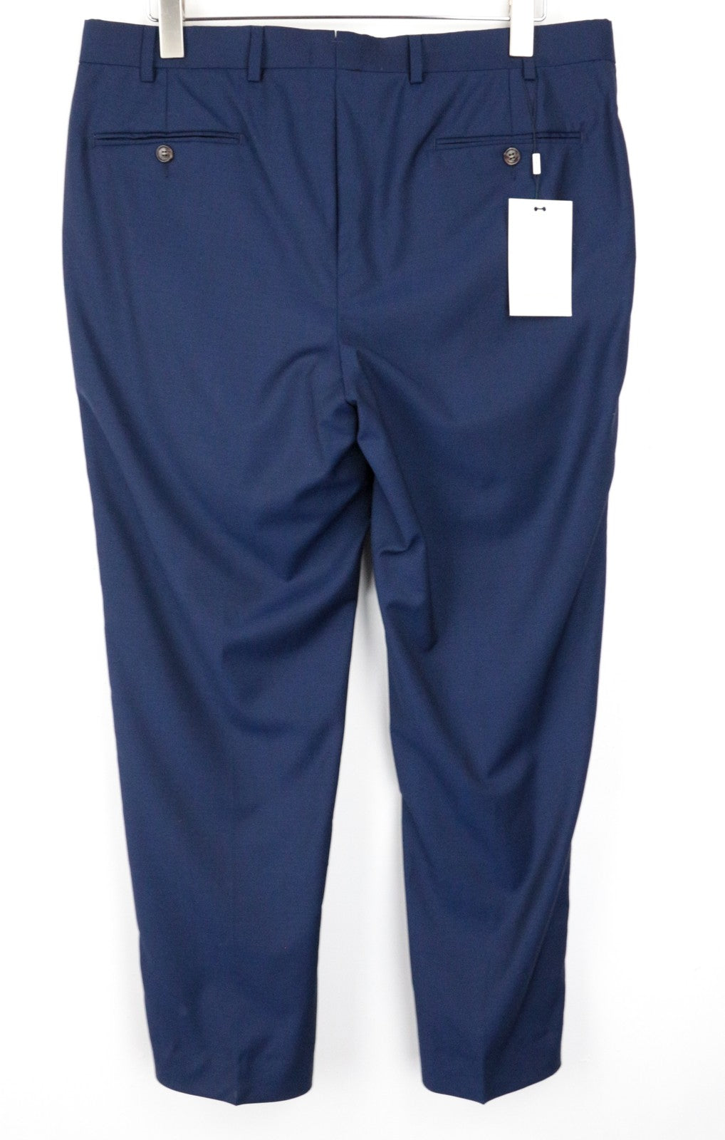 SUITSUPPLY Brescia Men Trousers UK40R Straight Fit Classic Pure Wool Mid-Blue