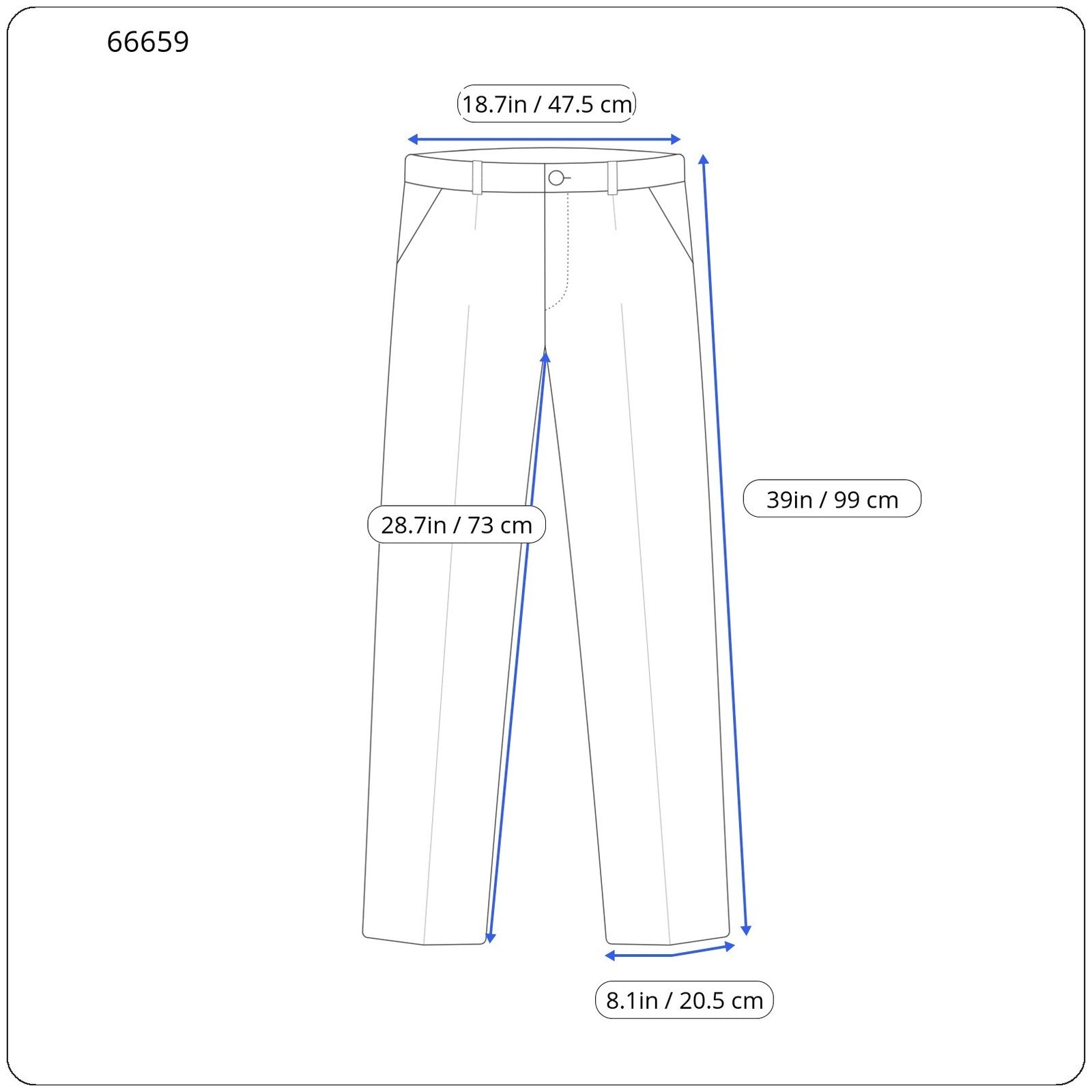 SUITSUPPLY Brescia Men Trousers UK40R Straight Fit Classic Pure Wool Mid-Blue