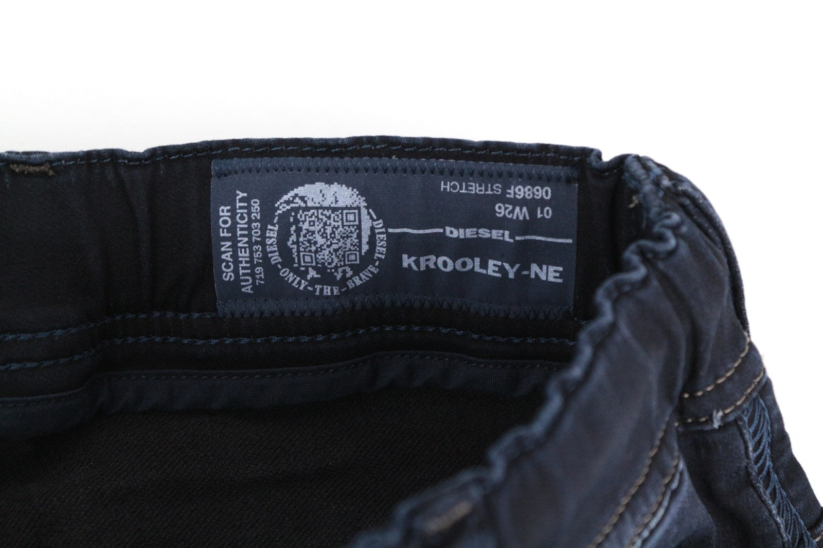 DIESEL Krooley-Ne 0686F Men Jeans W26 Taper Boys Denim Drawstring Sweat Jogg