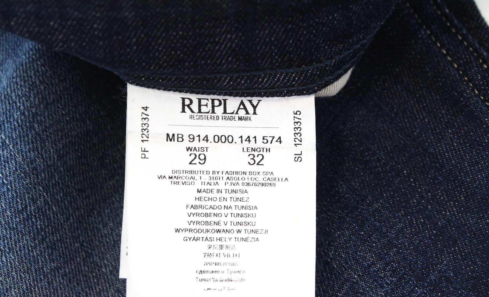 REPLAY Anbass Ice Blast Men Jeans W29/L32 Faded Out Denim Blue Stretch Slim Fit