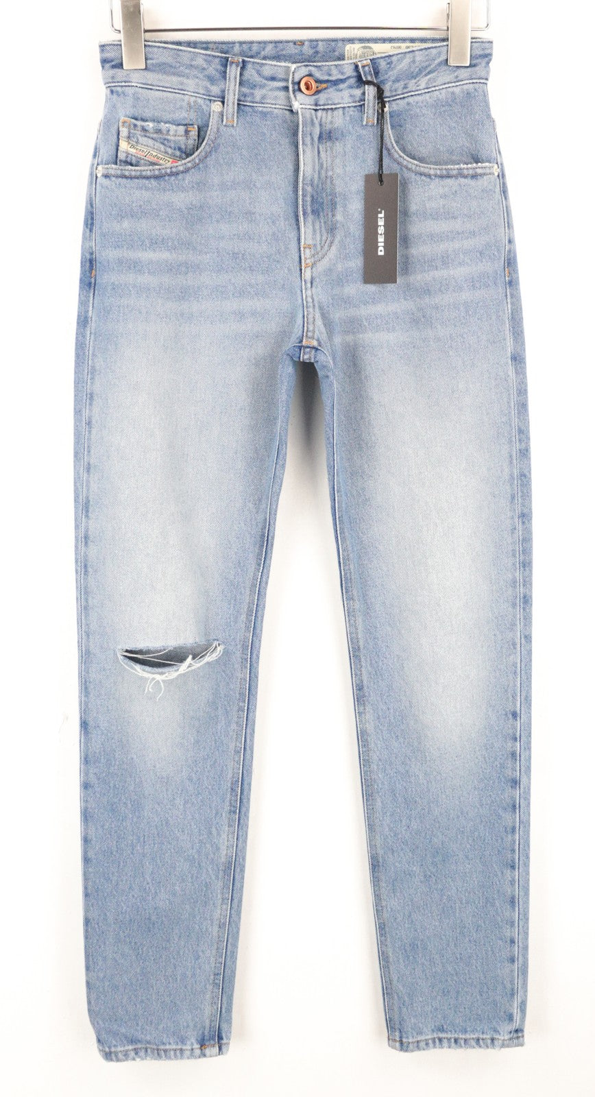 DIESEL Neekhol 0076J Women Jeans W24/L30 Straight Pure Cotton Blue Girls Washed